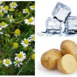 Chamomile, raw potatoes and ice